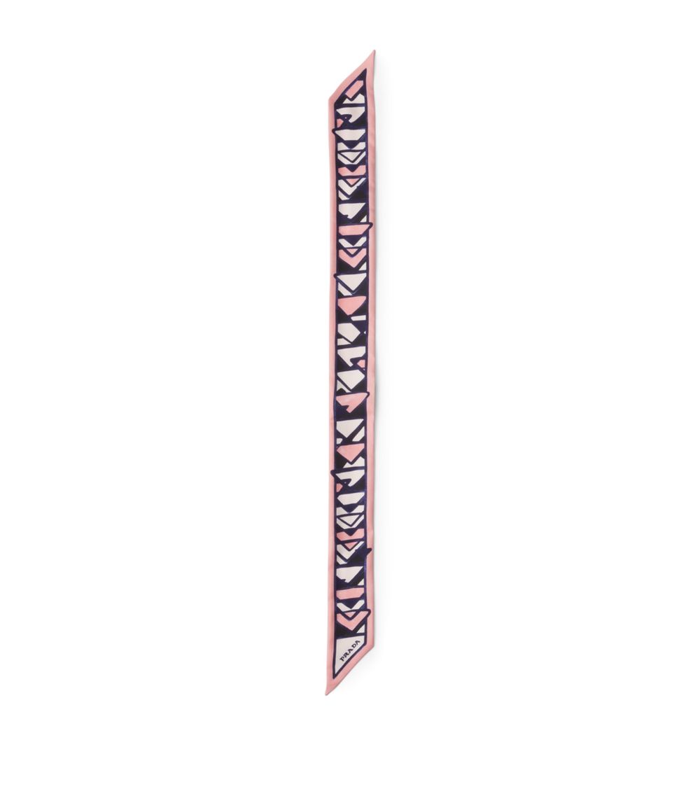 Prada Prada Silk Triangle Print Skinny Scarf