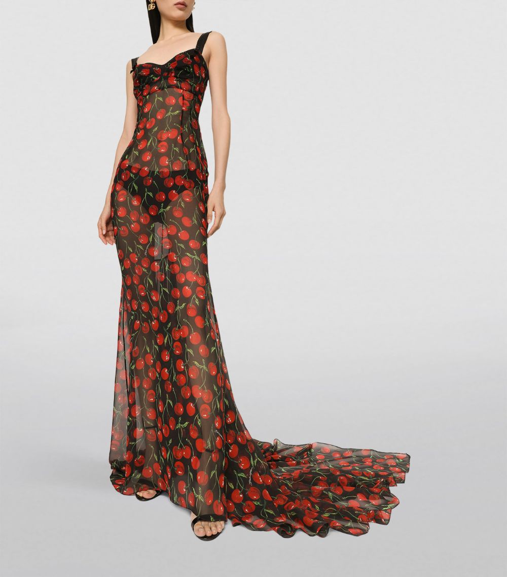 Dolce & Gabbana Dolce & Gabbana Silk Cherry Print Gown