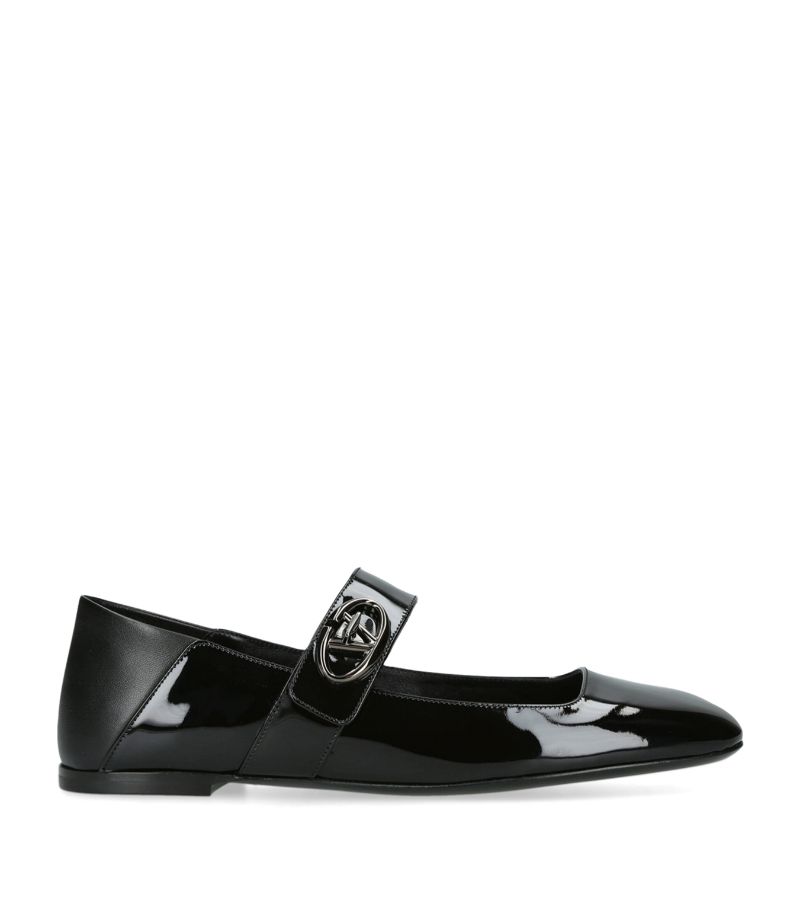 VALENTINO GARAVANI Valentino Garavani Patent Leather Vlogo Locker Ballet Flats