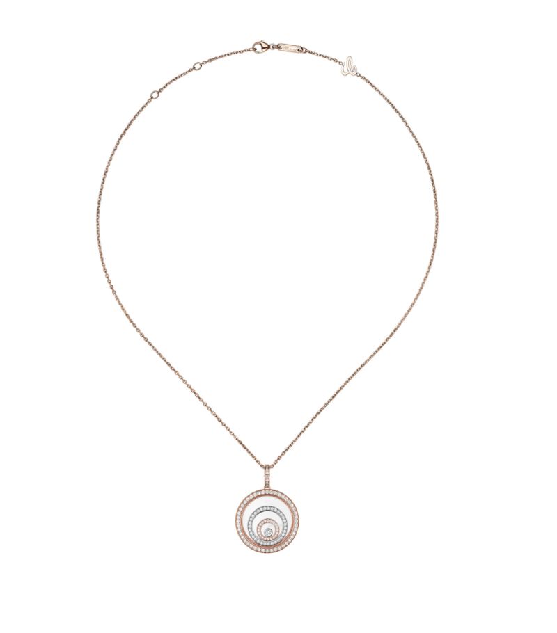 Chopard Chopard Mixed Gold And Diamond Happy Spirit Necklace