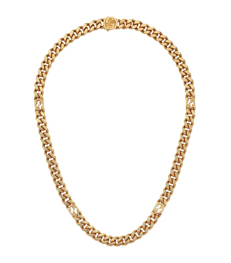 Gucci Gucci Gold-Plated Interlocking G Chain Necklace