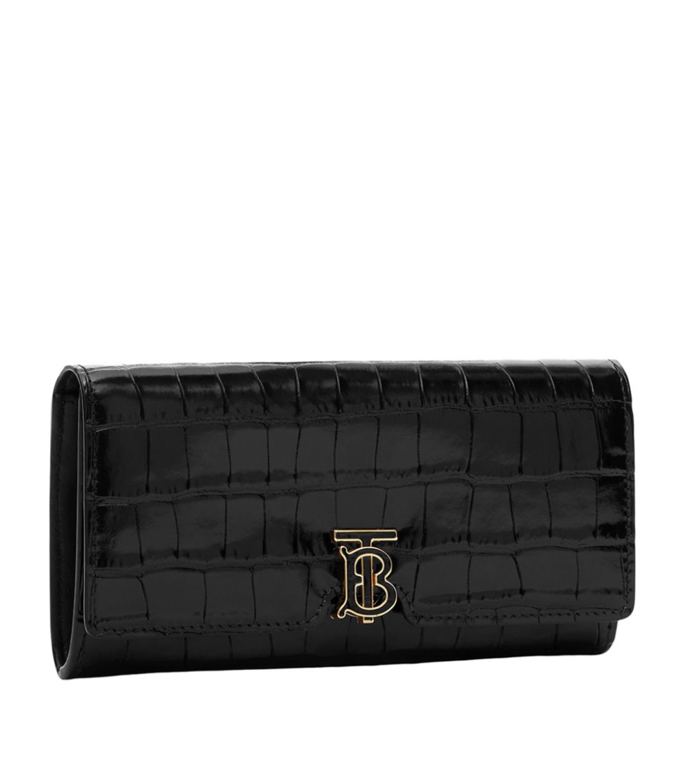 Burberry Burberry Croc-Embossed Leather Tb Continental Wallet