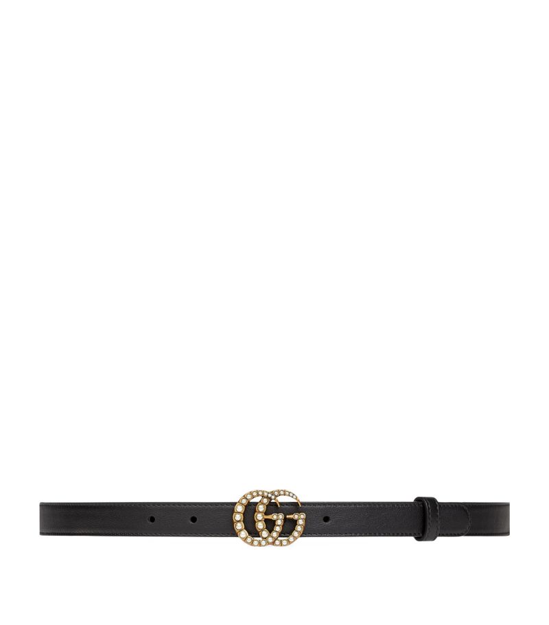 Gucci Gucci Leather Double G Pearl Belt