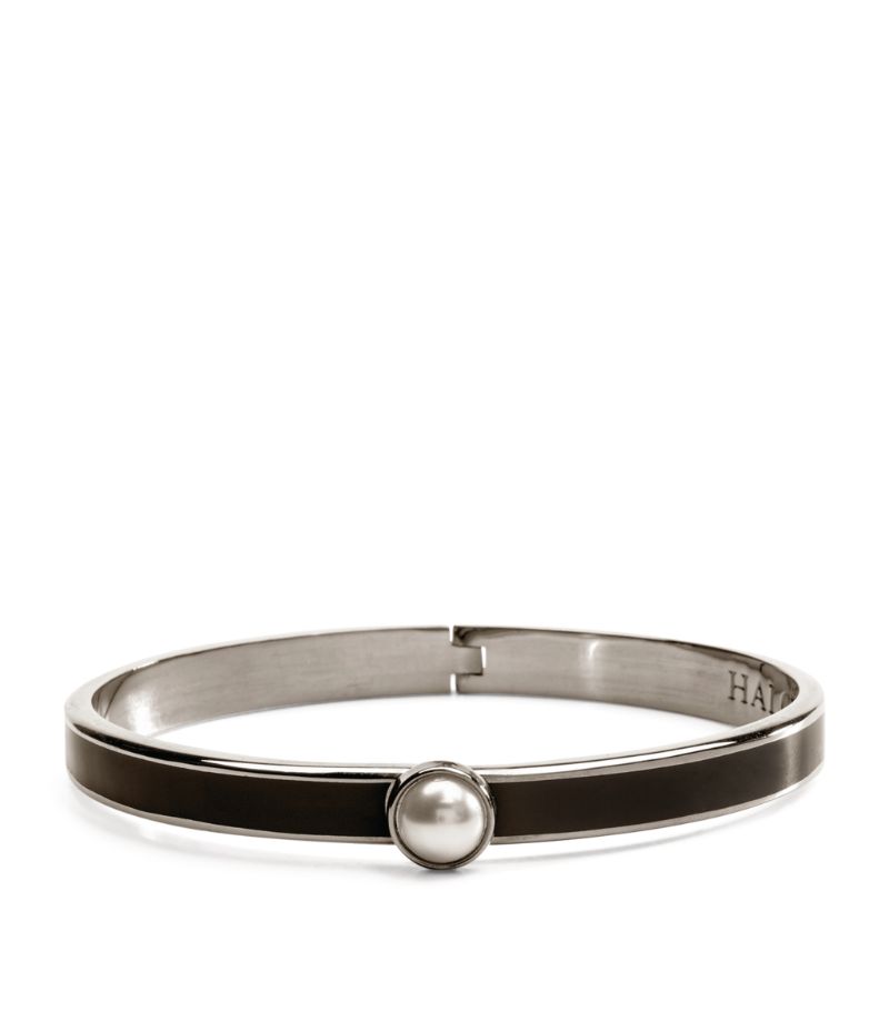 Halcyon Days Halcyon Days Gold-Plated Cabochon Pearl Bangle