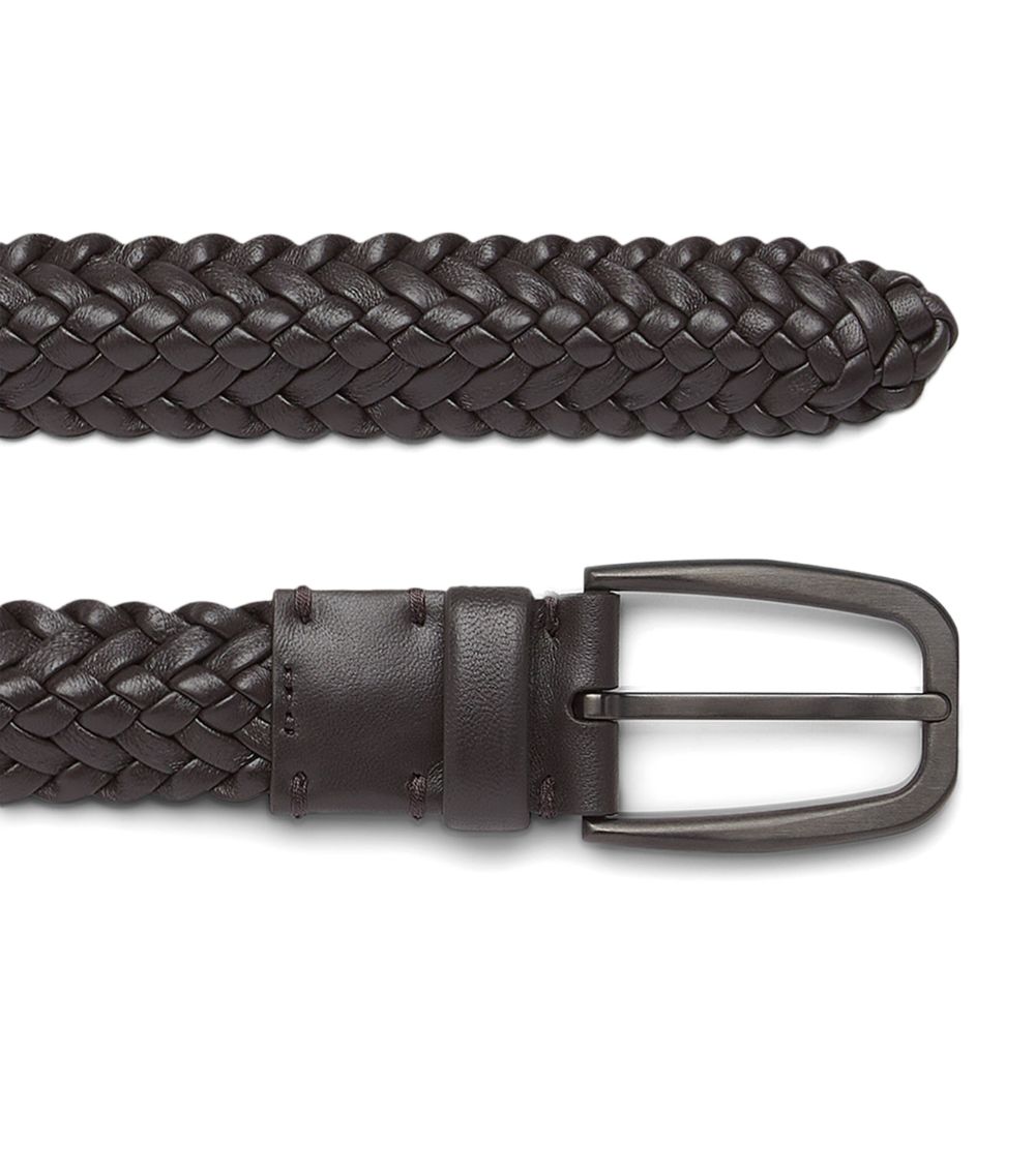 zegna Zegna Leather Woven Belt