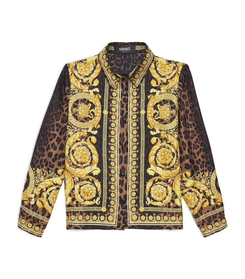 Young Versace Versace Kids Silk Barocco Print Shirt (6-14 Years)