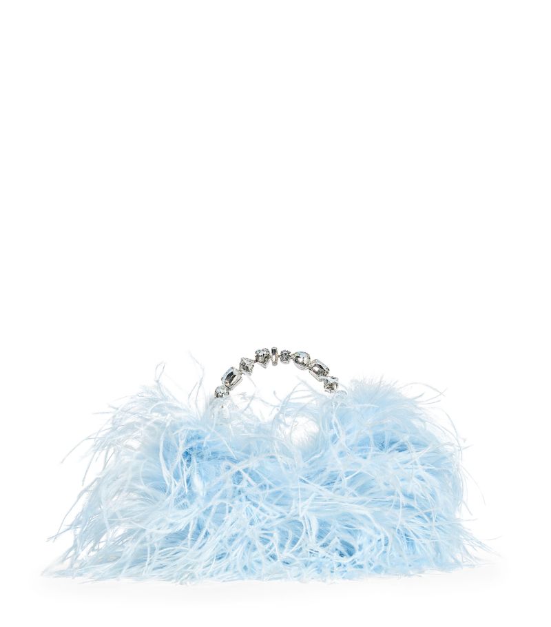 L'Alingi L'Alingi Crystal-Embellished Feather Taliya Clutch Bag