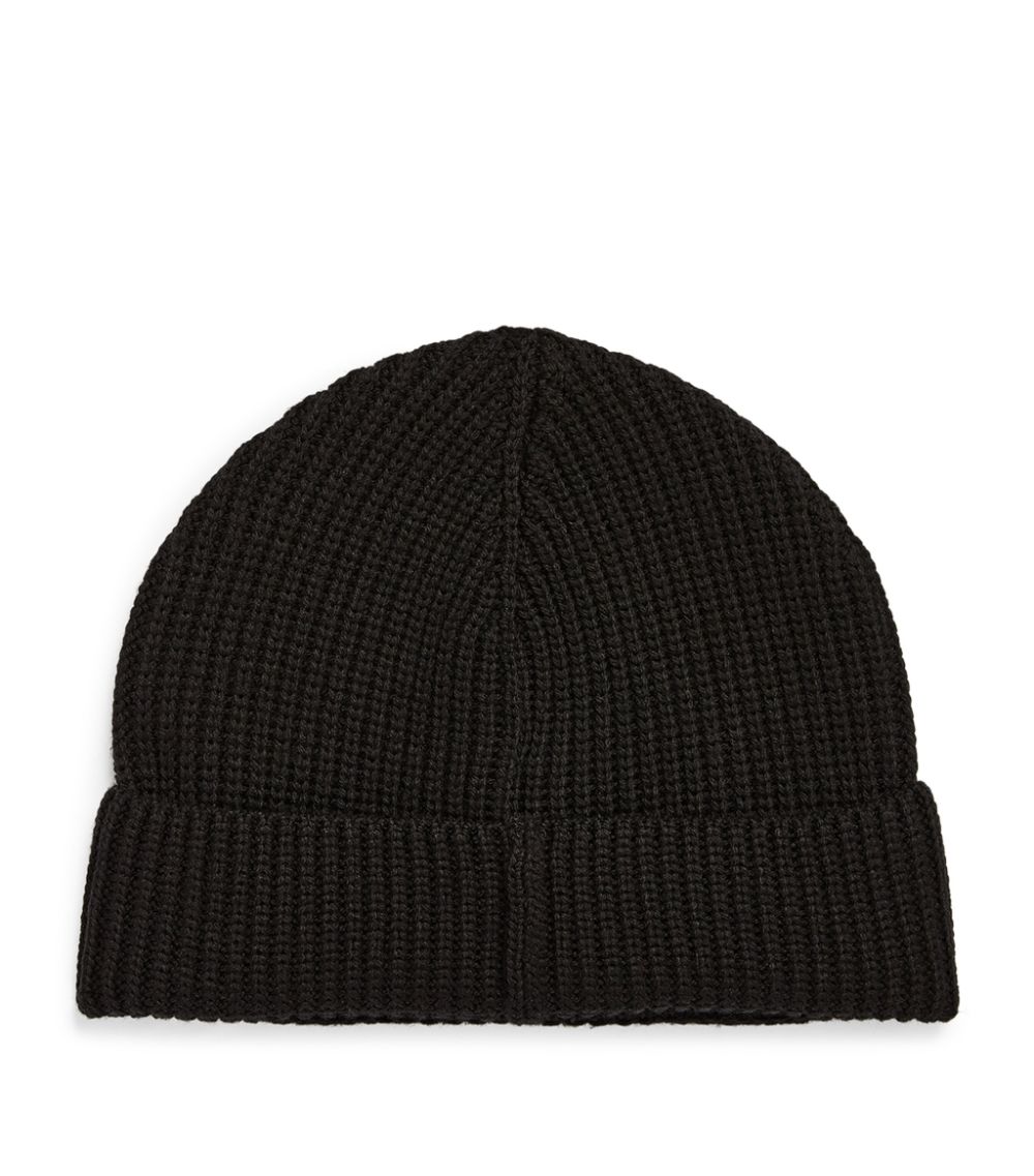 Moncler Moncler Wool Ribbed Logo Beanie