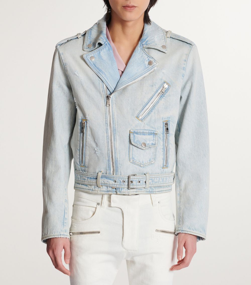 Balmain Balmain Cotton Denim Biker Jacket