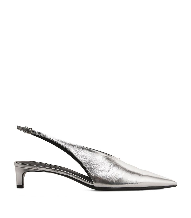 Jil Sander Jil Sander Leather Metallic Slingback Heels 35