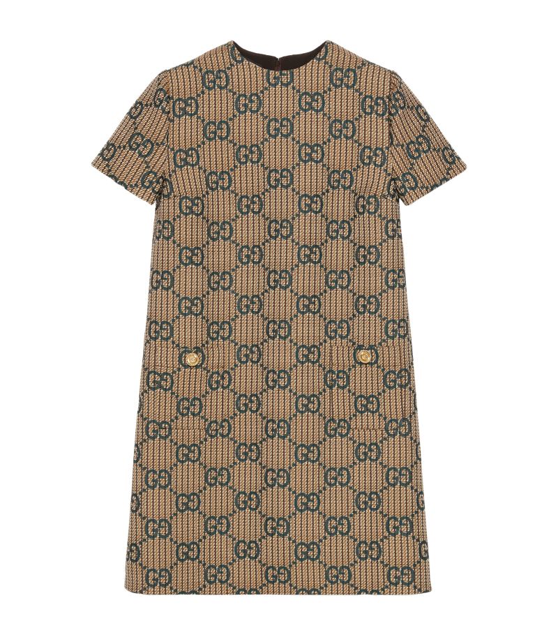 Gucci Gucci Wool Jacquard Gg Mini Dress