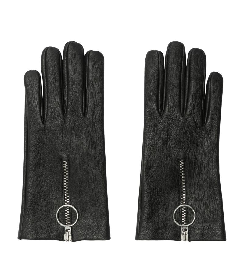 Burberry Burberry Leather Zip Gloves