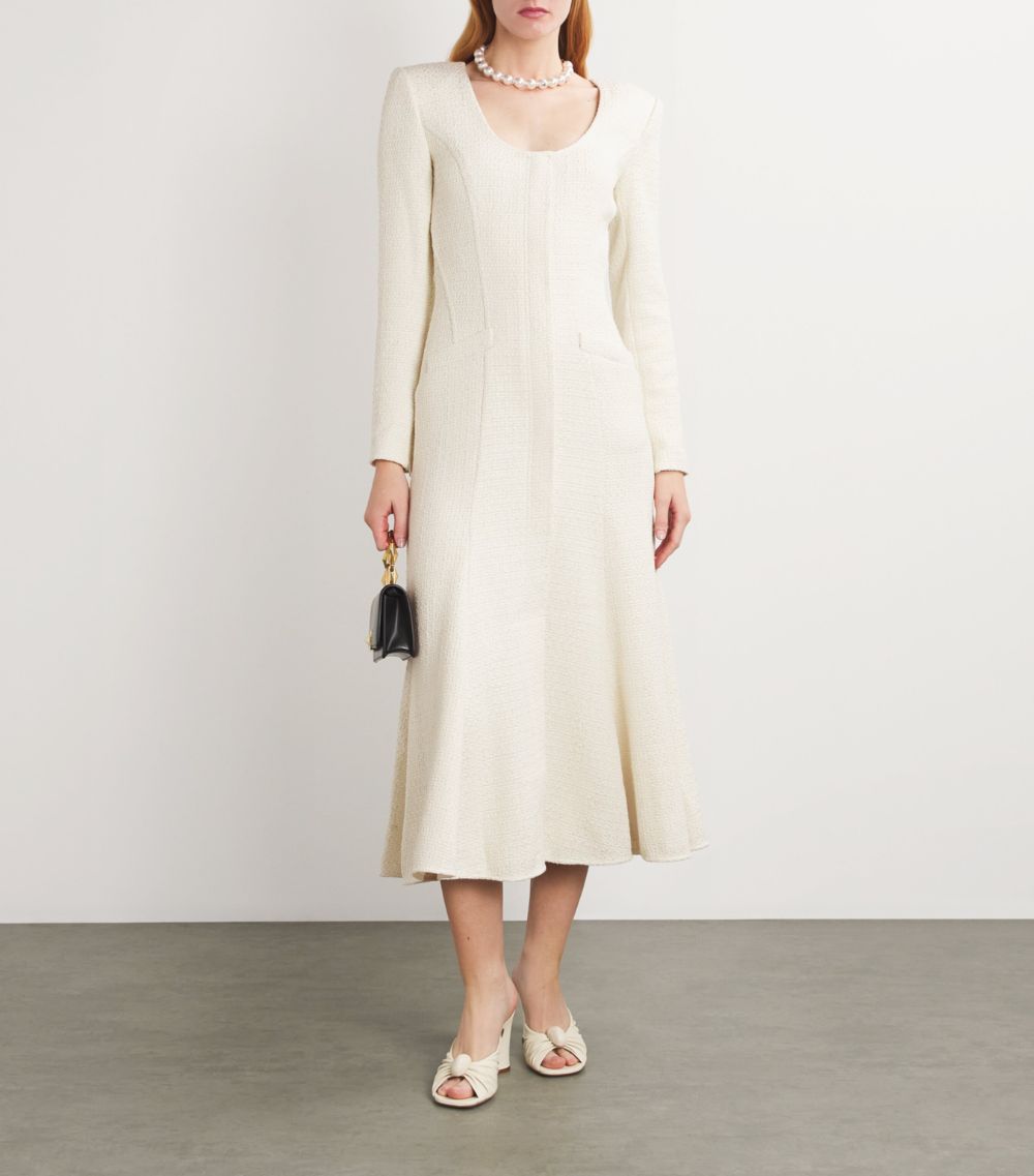 Roland Mouret Roland Mouret Bouclé Long-Sleeve Midi Dress