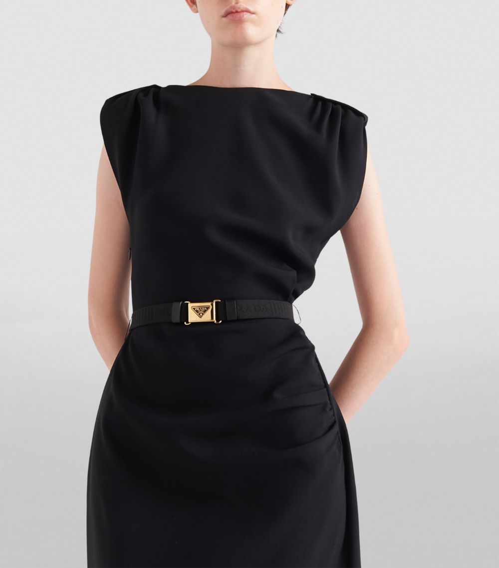 Prada Prada Belted Sablé Dress