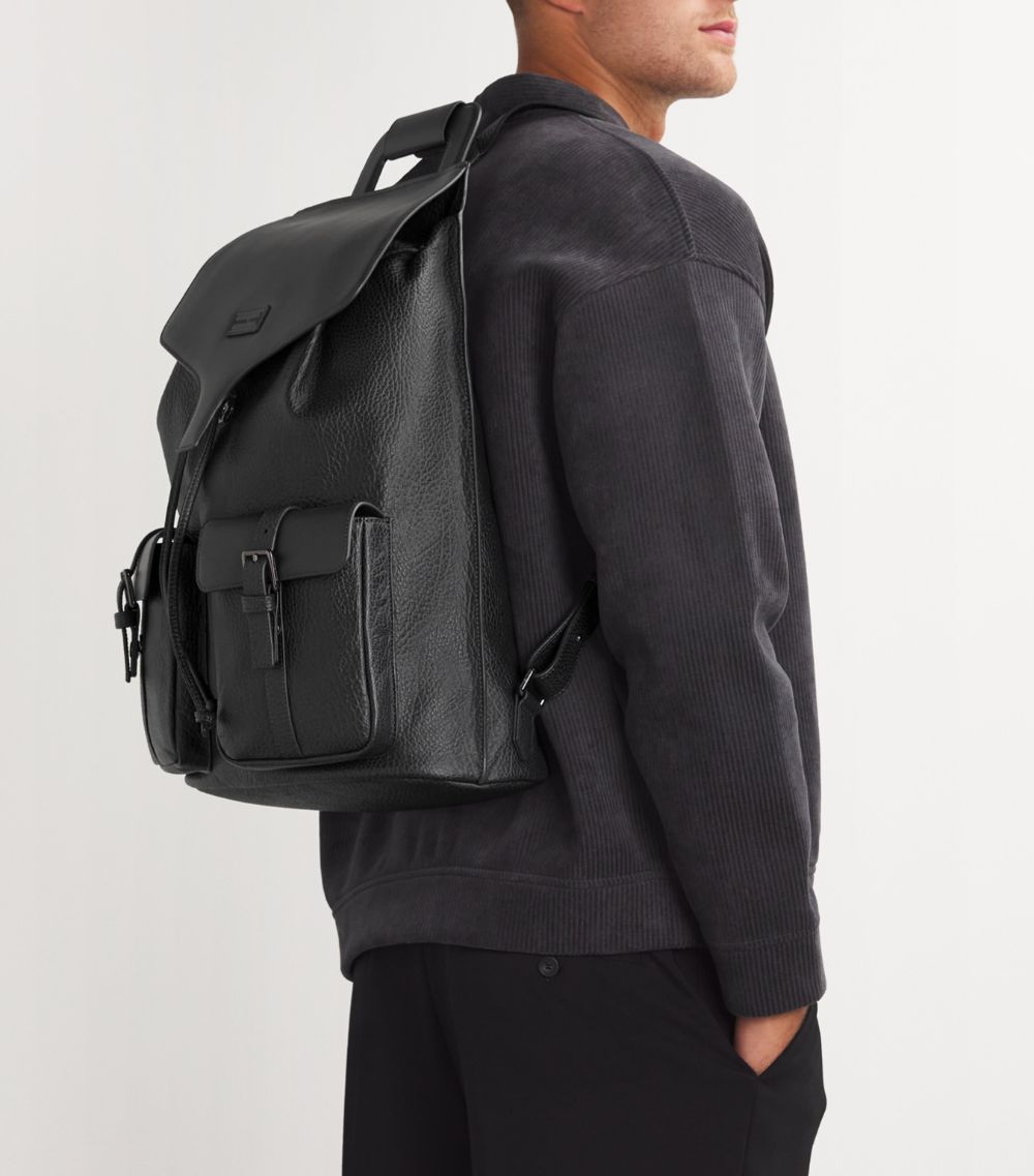 Emporio Armani Emporio Armani Leather Twin-Pocket Backpack