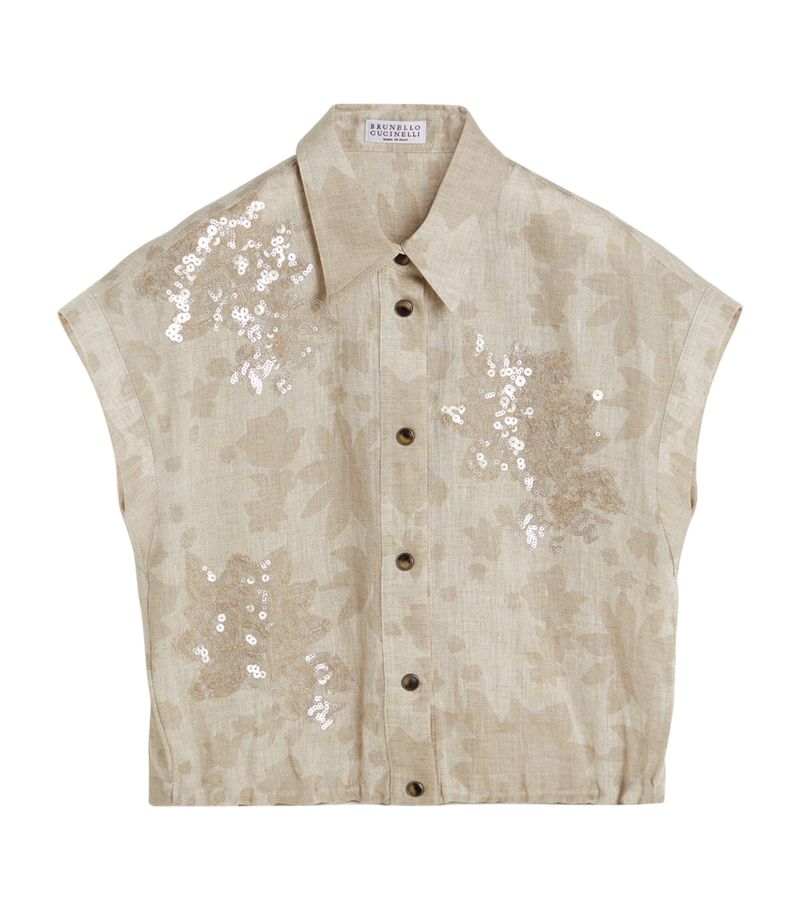 Brunello Cucinelli Kids Brunello Cucinelli Kids Sequinned Floral Shirt (4-12 Years)