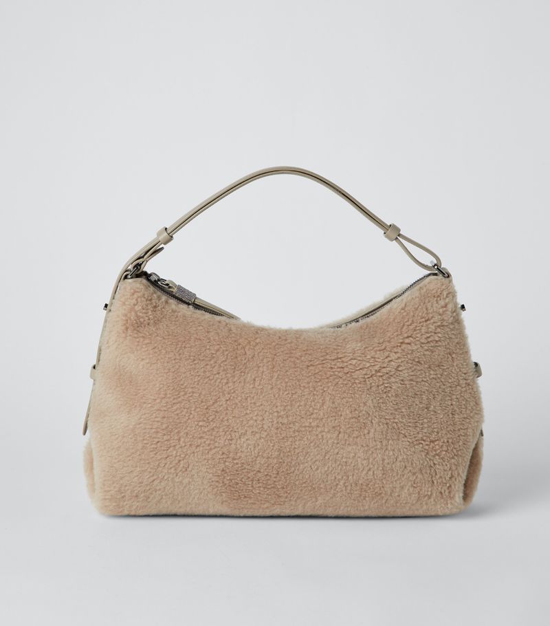 Brunello Cucinelli Brunello Cucinelli Medium Wool-Cashmere Shoulder Bag