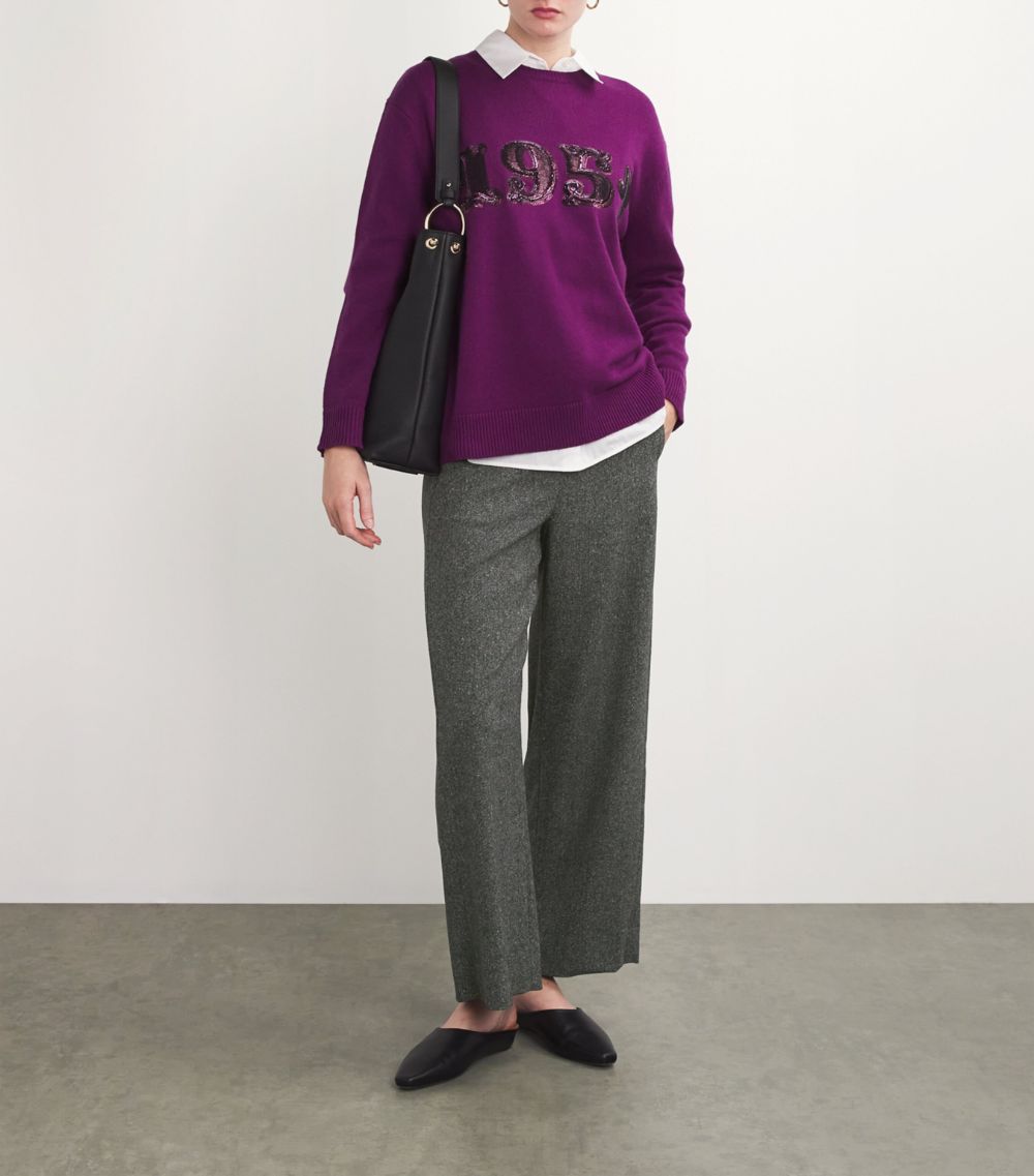 Max Mara Max Mara Wool-Silk-Blend Tailored Trousers