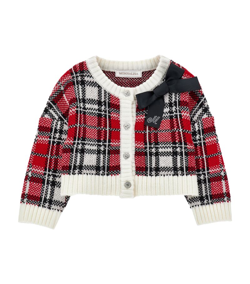 Monnalisa Monnalisa Tartan Bow-Detail Cardigan (2-16 Years)