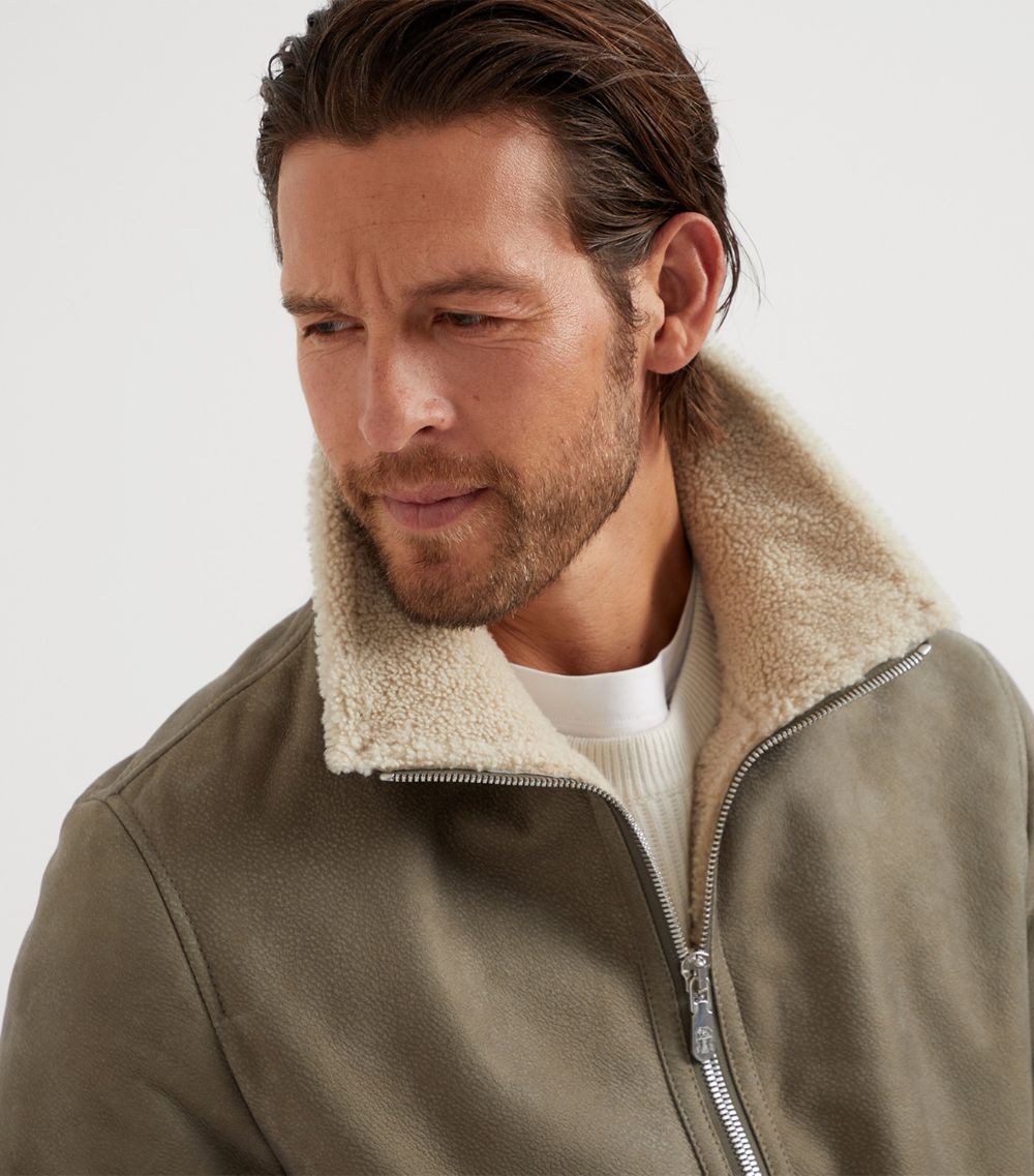 Brunello Cucinelli Brunello Cucinelli Shearling Bomber Jacket