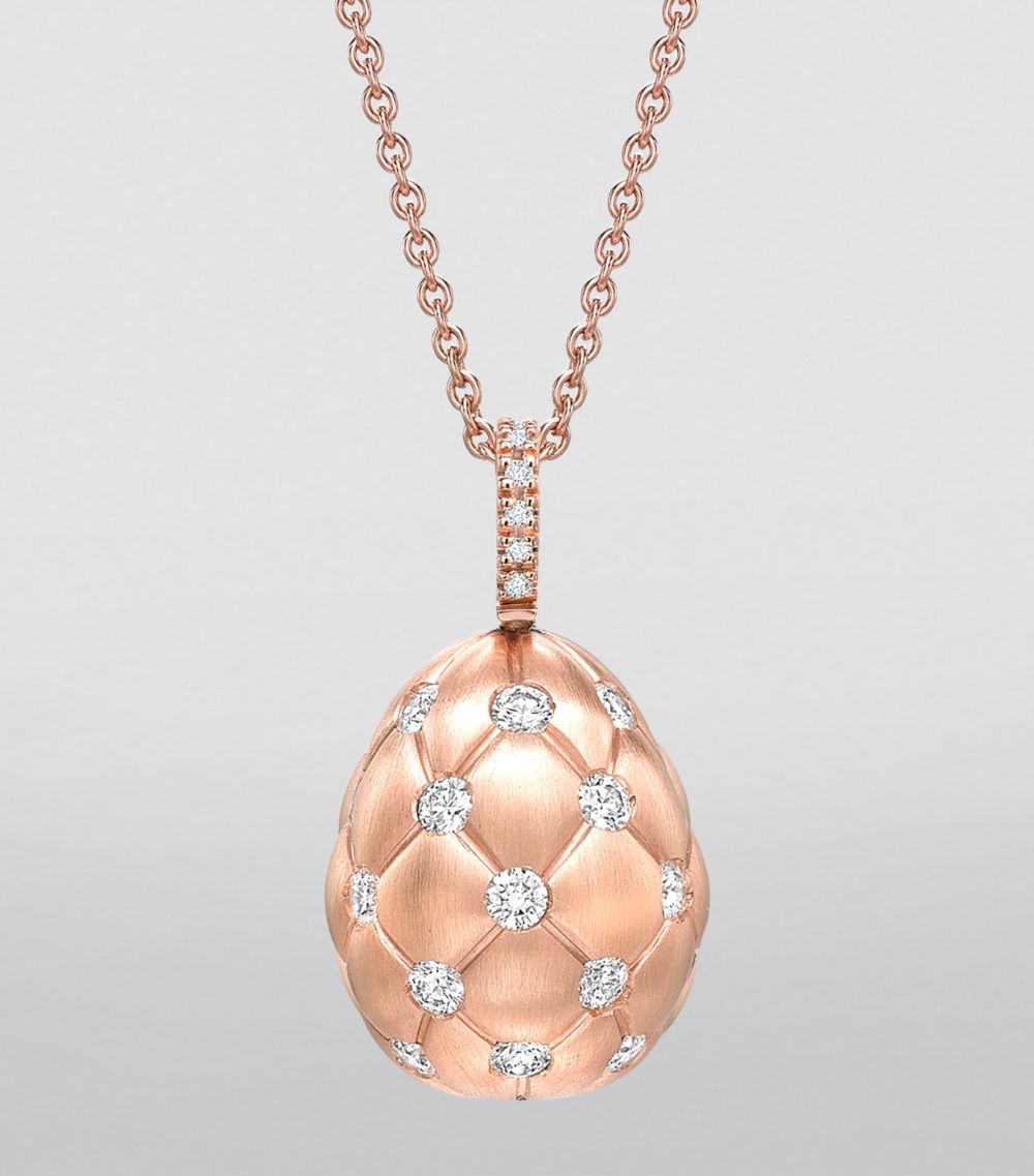 Fabergé Fabergé Rose Gold and Diamond Treillage Pendant Necklace