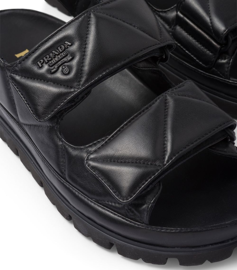 Prada Prada Padded Leather Slingback Sandals