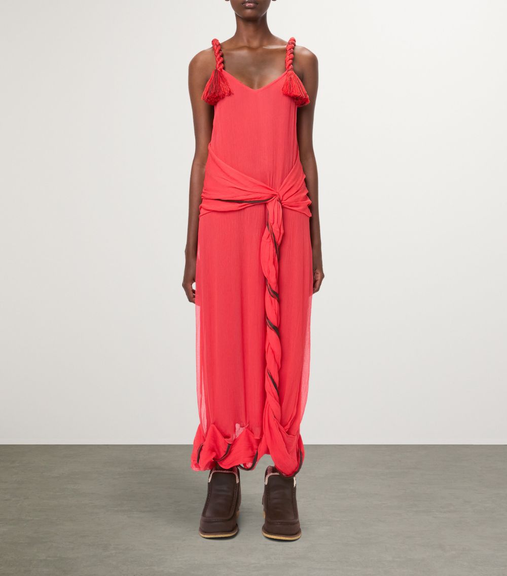 Jw Anderson Jw Anderson Crepe Tassel-Strap Maxi Dress