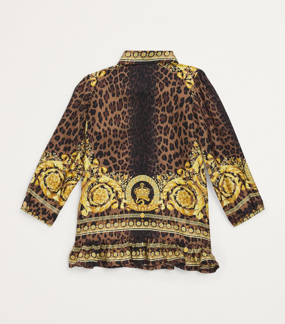 Young Versace Versace Kids Barocco Leopard Shirt Dress (3-36 Months)