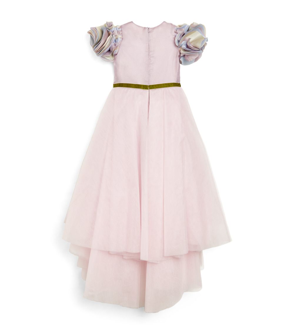 Mischka Aoki Kids Mischka Aoki Kids Floral-Embroidered Tulle-Skirt Gown (6-12 Years)