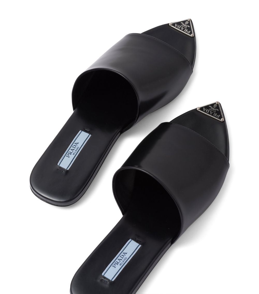 Prada Prada Brushed Leather Slides