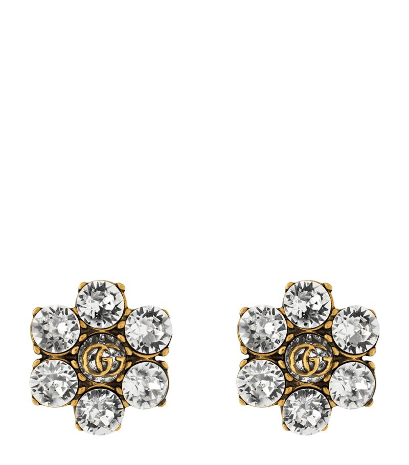 Gucci Gucci Faux Crystal Double G Clip-On Earrings