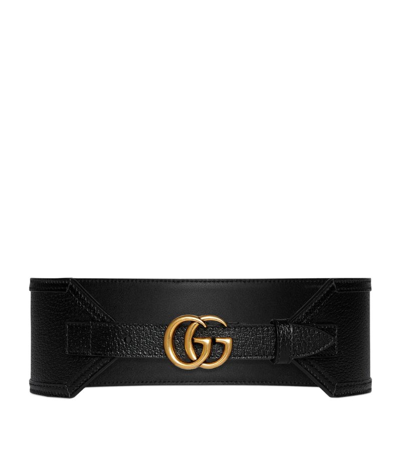 Gucci Gucci Leather Gg Marmont Wide Belt