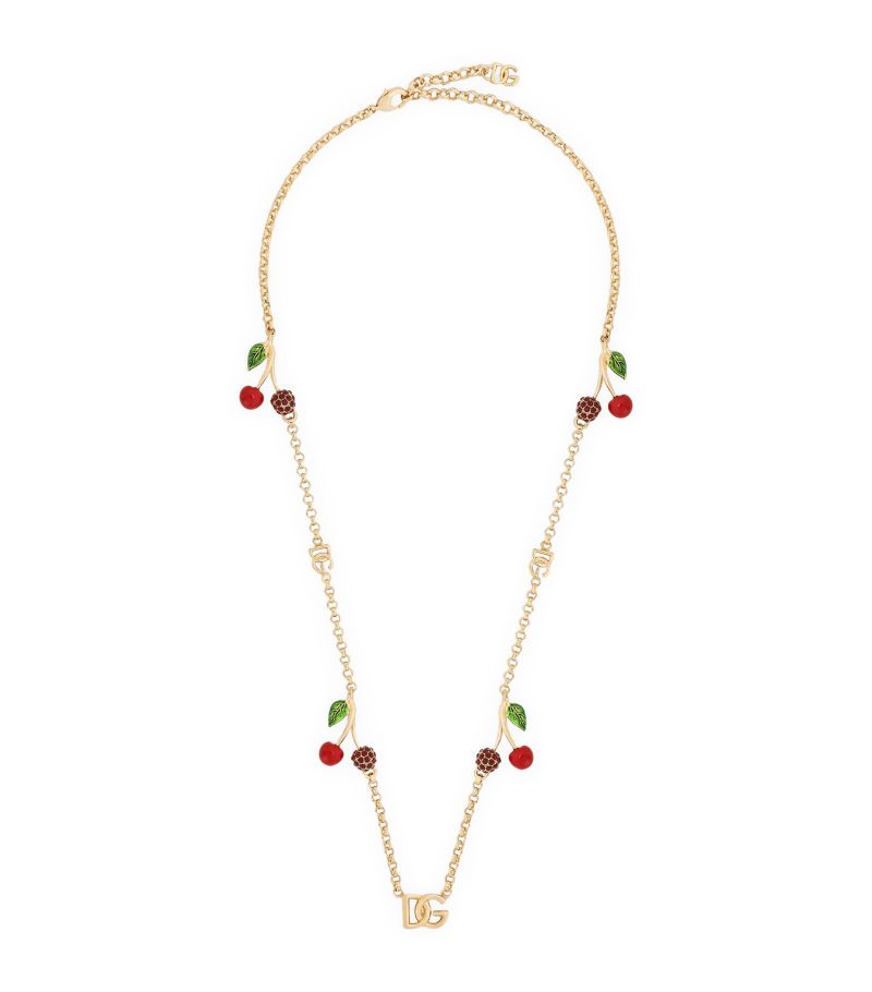 Dolce & Gabbana Dolce & Gabbana Embellished Cherry Logo Necklace