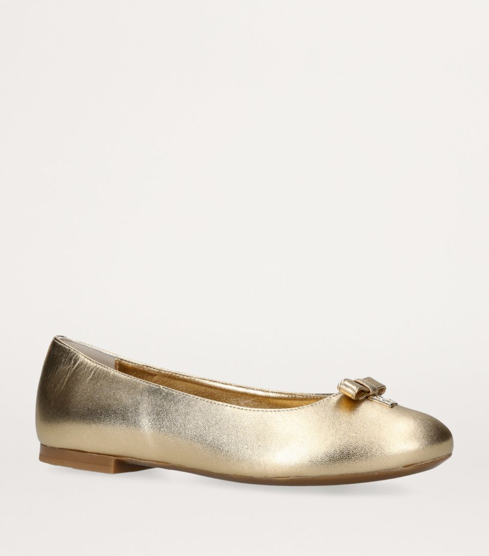 Dolce & Gabbana Dolce & Gabbana Kids Leather Metallic Ballerina Flats