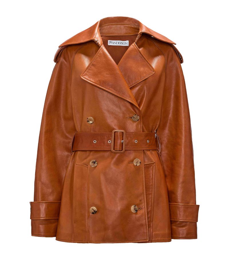 Jw Anderson Jw Anderson Leather Short Trench Coat