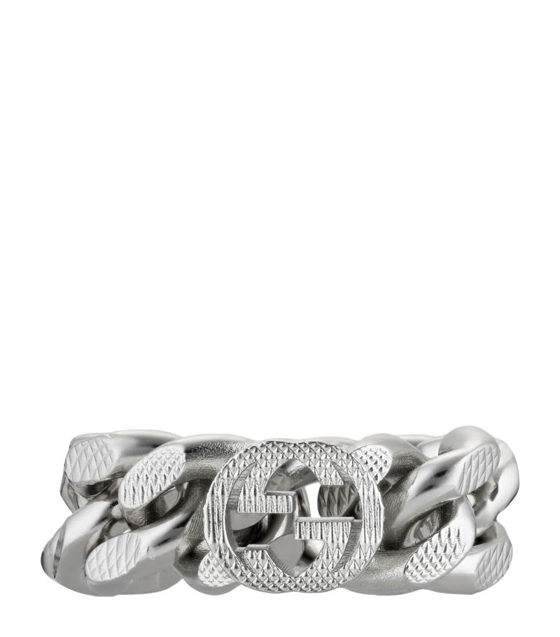 Gucci Gucci Palladium Interlocking G Chain Ring