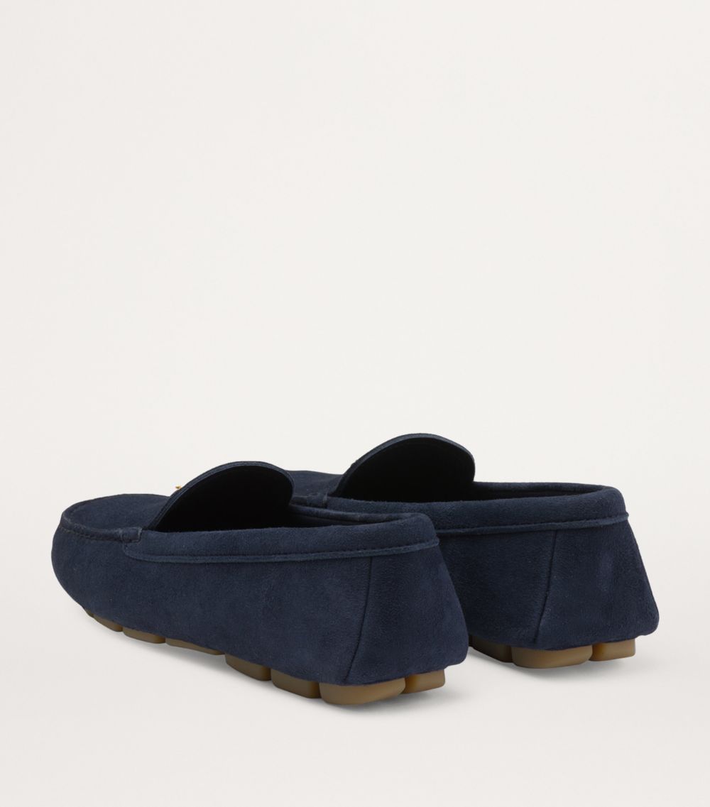 Prada Prada Suede Triangle Driving Loafers