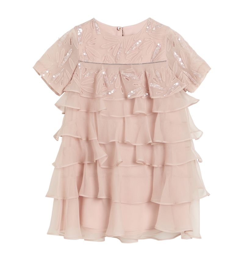 Brunello Cucinelli Kids Brunello Cucinelli Kids Silk Embellished Dress