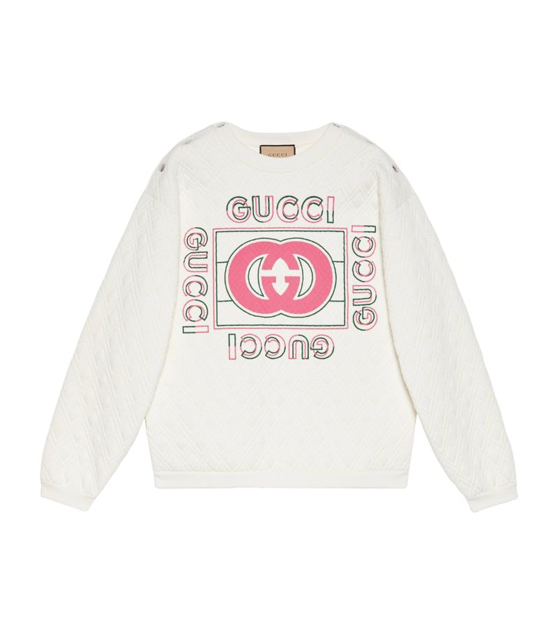 Gucci Gucci Cotton Quilted Logo Sweatshirt