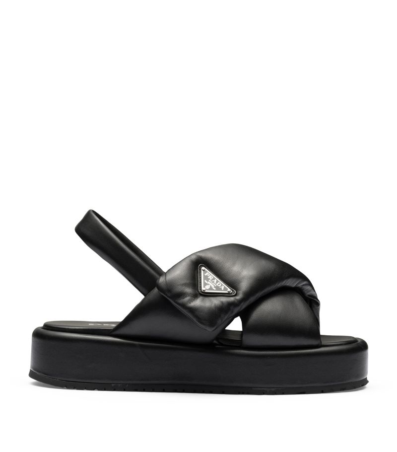 Prada Prada Padded Leather Slingback Sandals 35