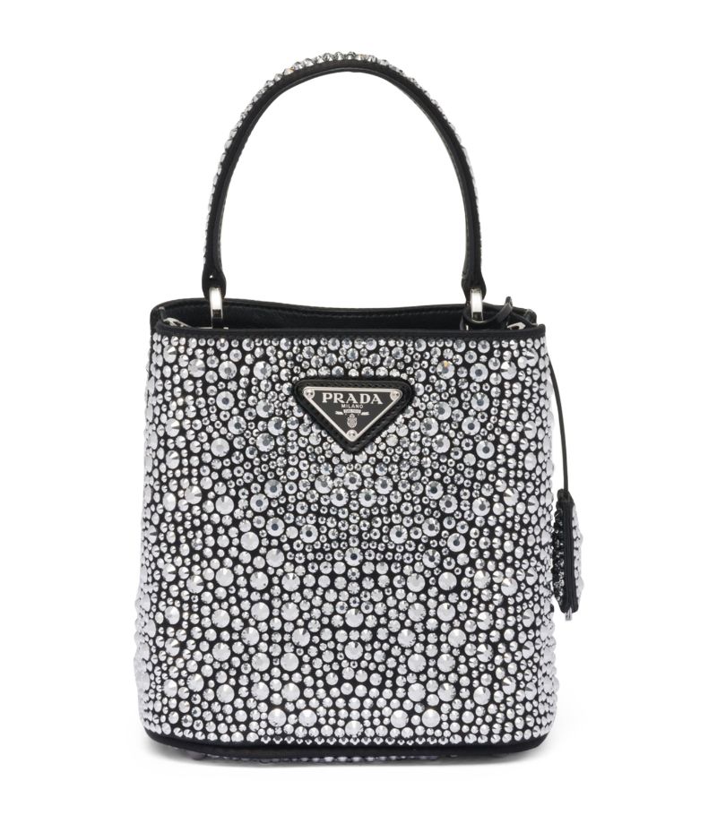 Prada Prada Satin Embellished Panier Shoulder Bag