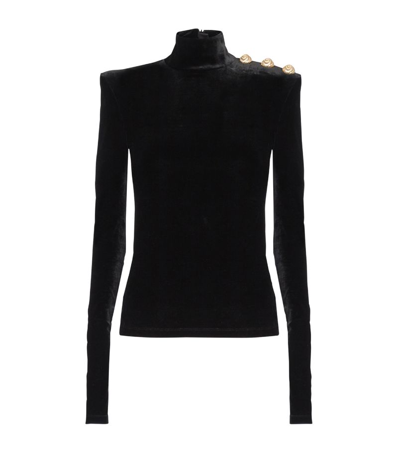 Balmain Balmain Velvet Long-Sleeved Top