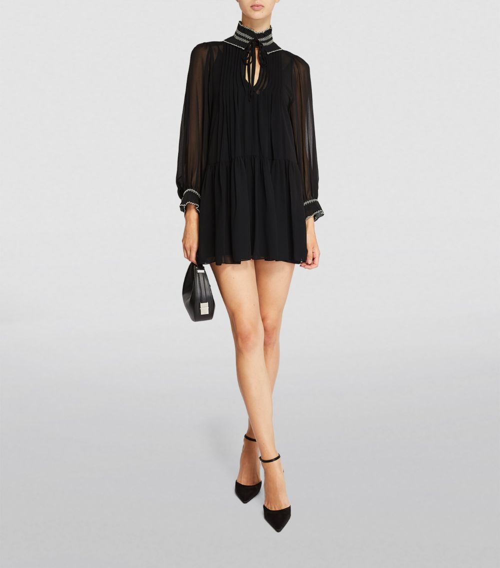  Sandro Shirred-Neck Mini Dress