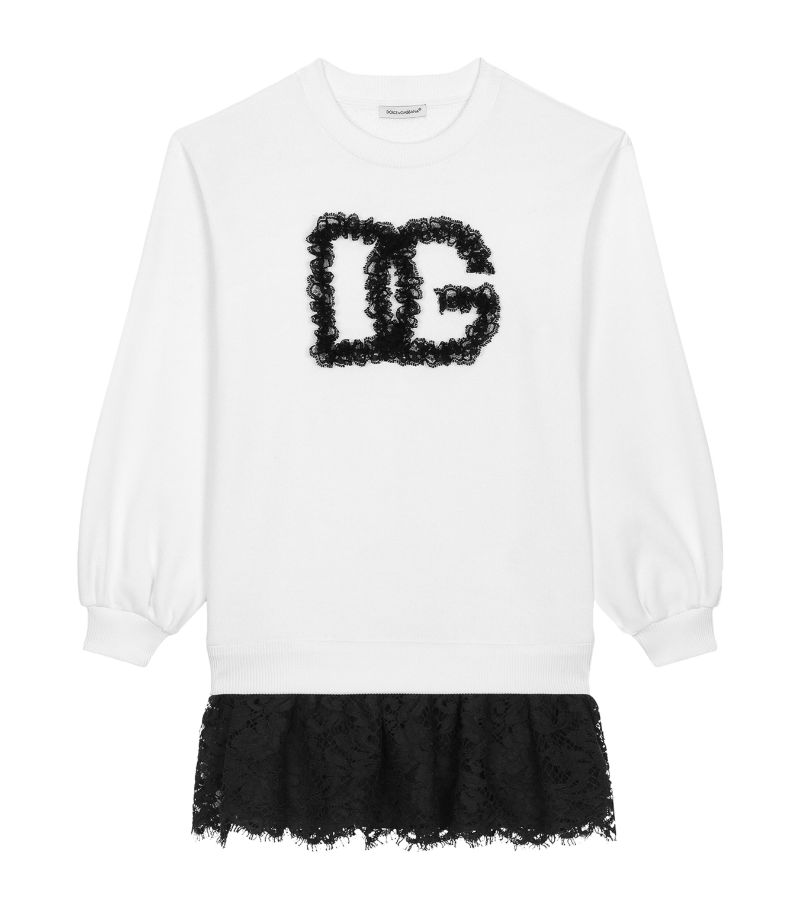 Dolce & Gabbana Dolce & Gabbana Kids Lace-Detail Sweatshirt Dress (2-6 Years)