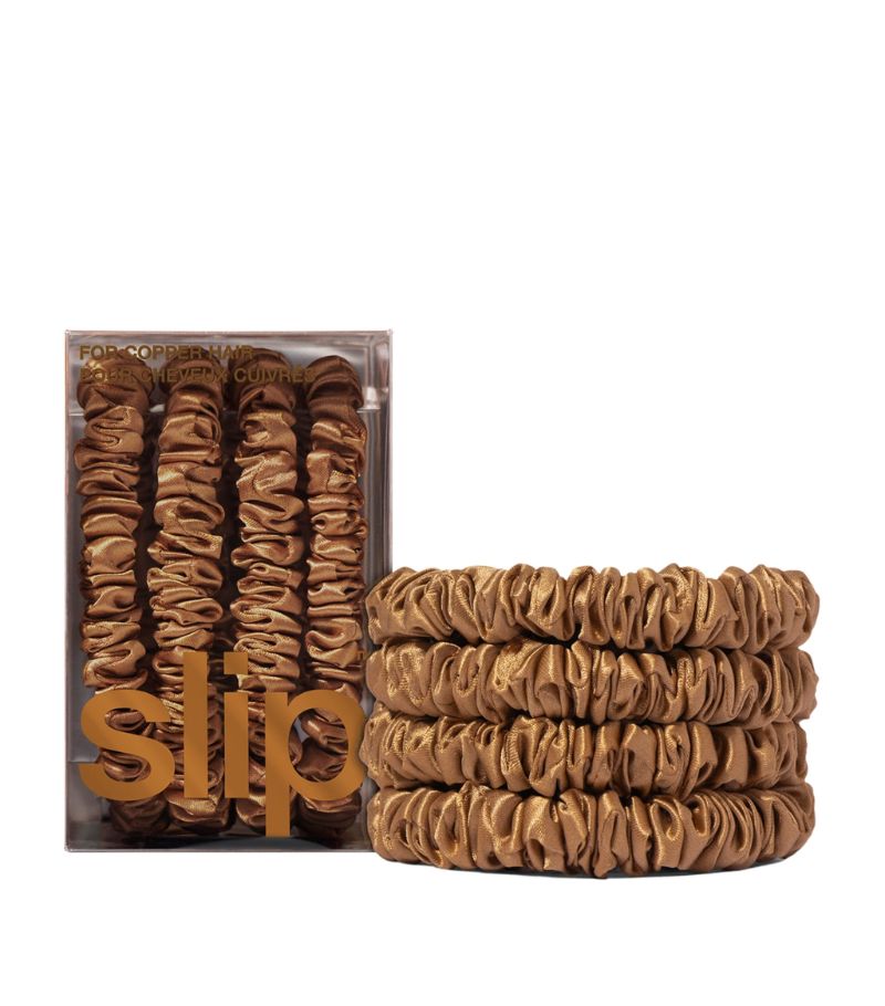 Slip Slip Pure Silk Skinny Scrunchies (Set Of 4)