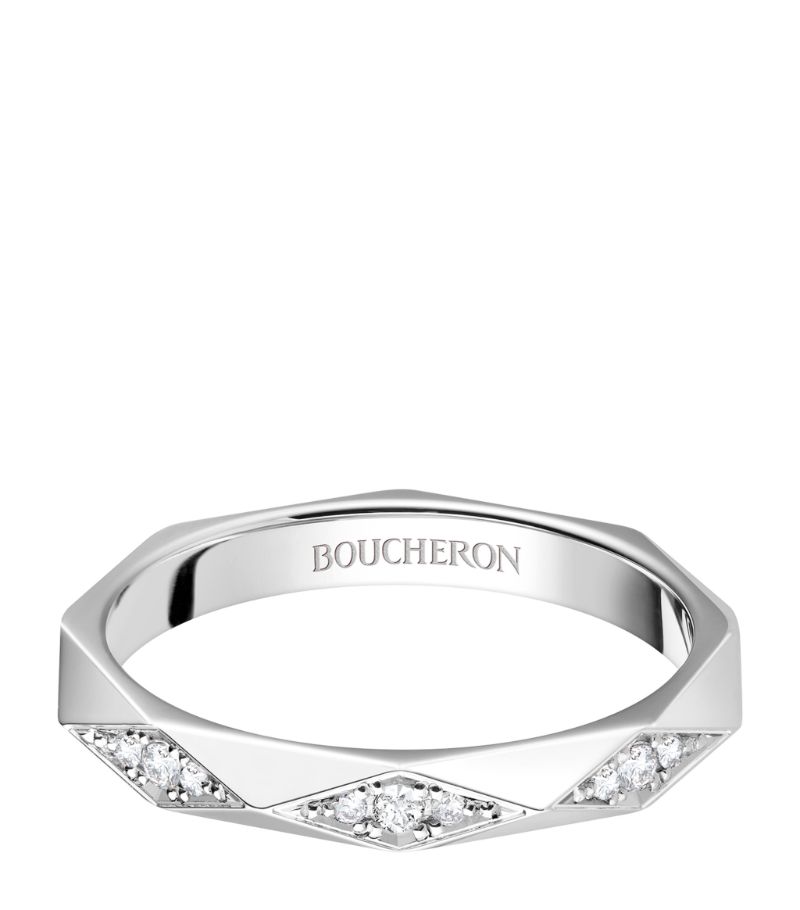Boucheron Boucheron Platinum And Diamond Facette Wedding Band