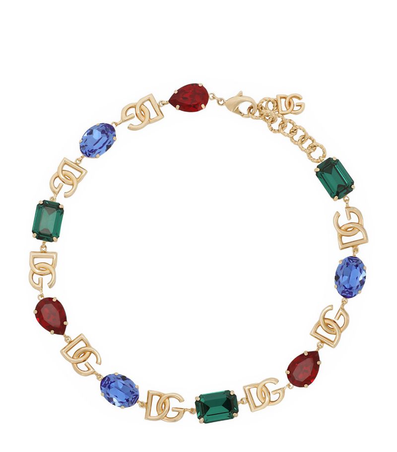 Dolce & Gabbana Dolce & Gabbana Rhinestone Logo Necklace