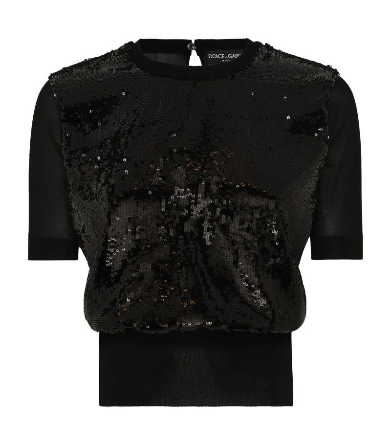 Dolce & Gabbana Dolce & Gabbana Sequinned Short-Sleeve Top