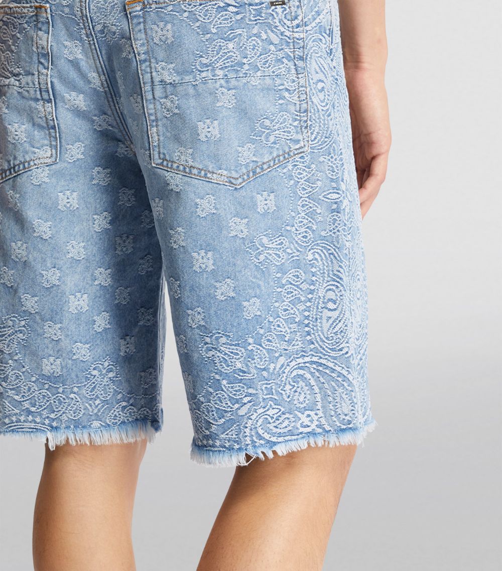 Amiri Amiri Bandana Print Denim Shorts