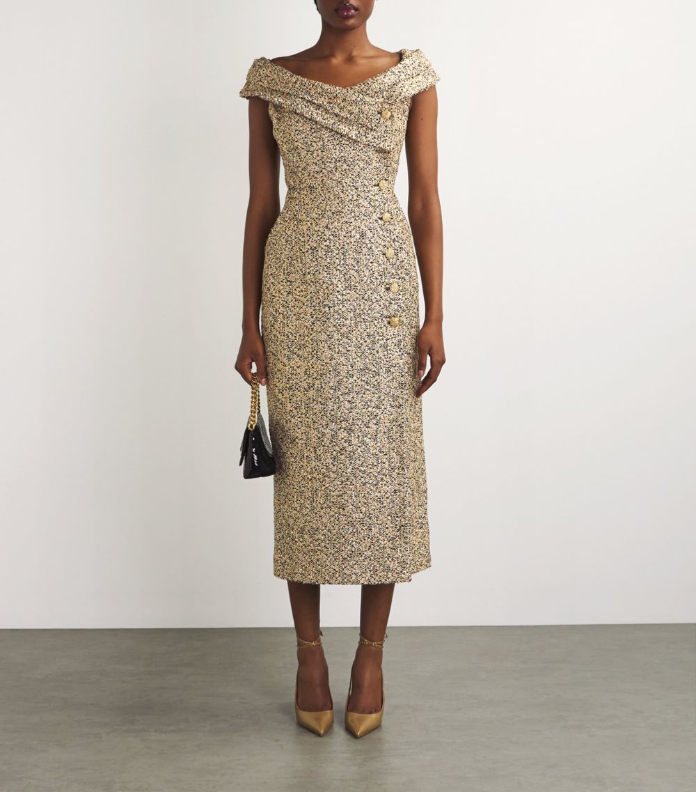 Alessandra Rich Alessandra Rich Tweed Midi Dress